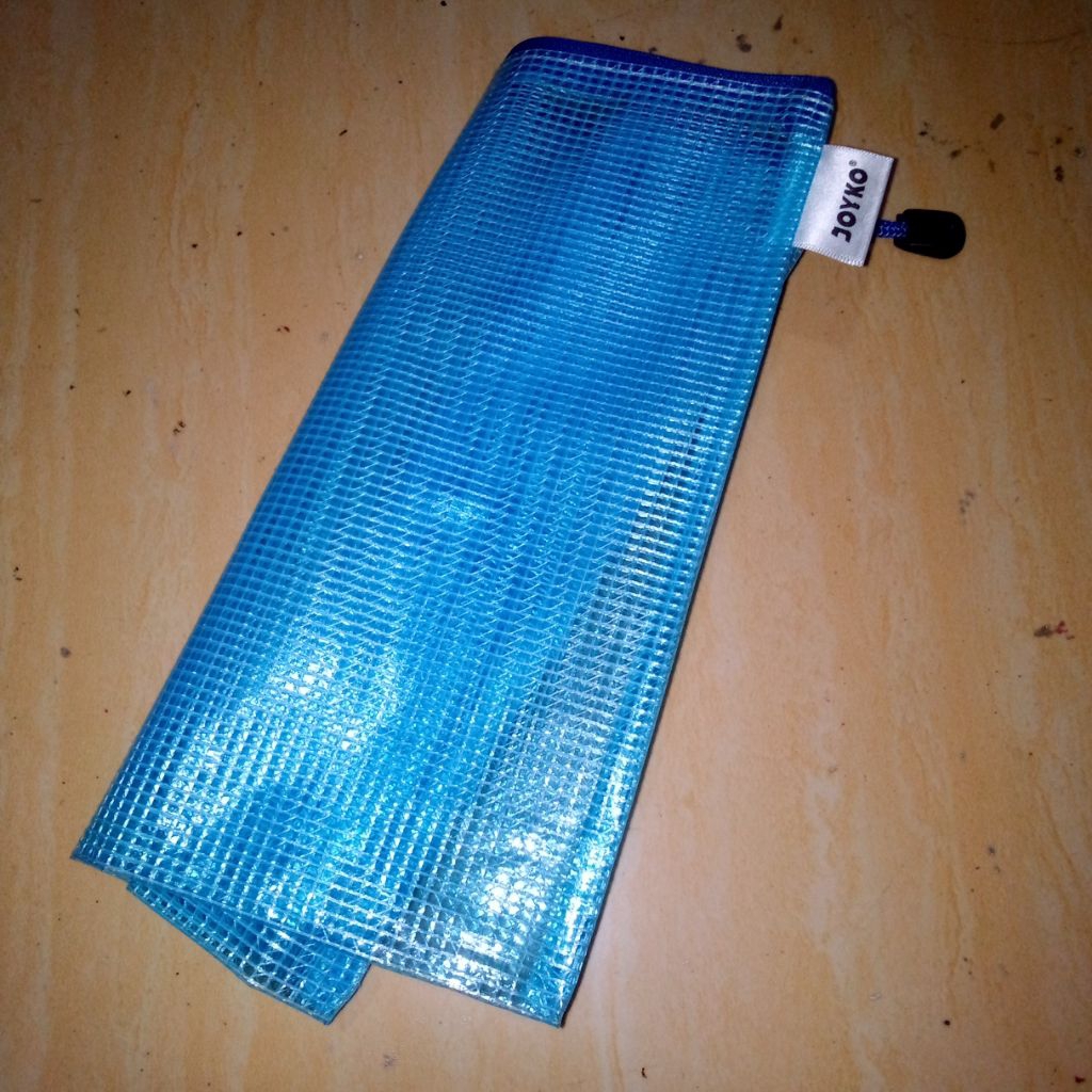Map Dompet Jaring Plastik Joyko Zipper Bag Kantong Dokumen Biru