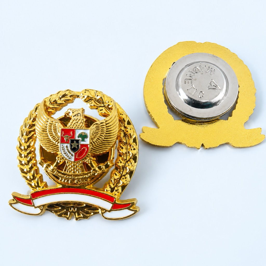 Pin Garuda Premium Kuningan Emas magnet peniti 3,3