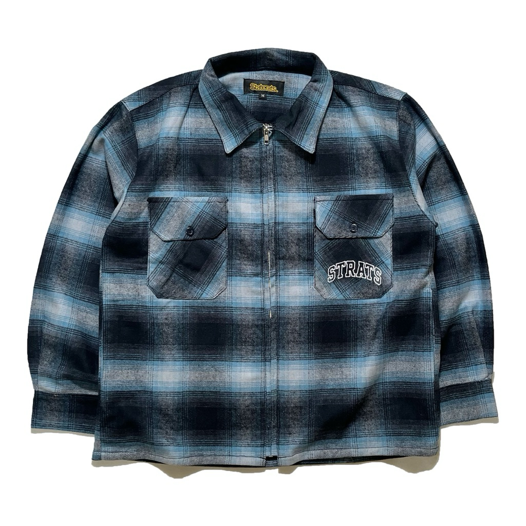 Outwear Zipper Plaid - STATERATS - College Veterano Blue