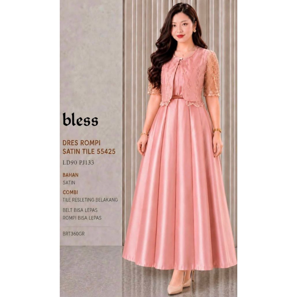dress rompi satin tile
