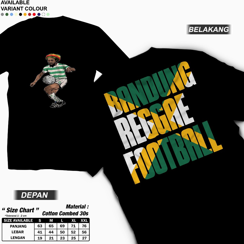 Kaos BANDUNG REGGAE FOOTBALL Kaos Football Reggae