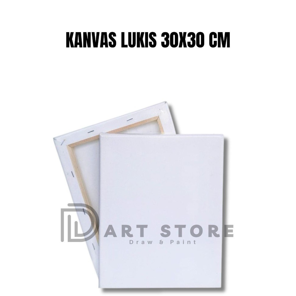 TERMURAH kanvas lukis ukuran 30x30cm / kanvas putih / kanvas lukis siap pakai / kanvas lukis mewarna