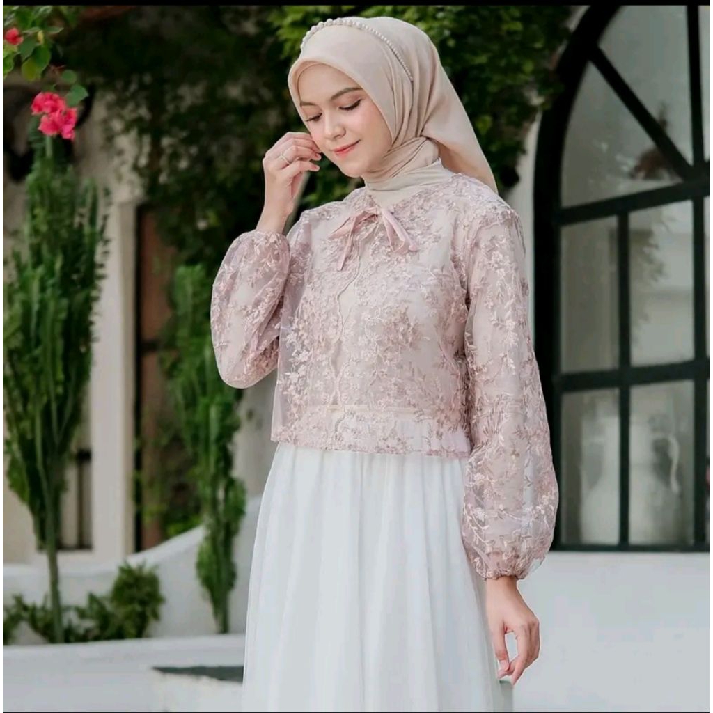 Fania Blouse Atasan Brukat Tile