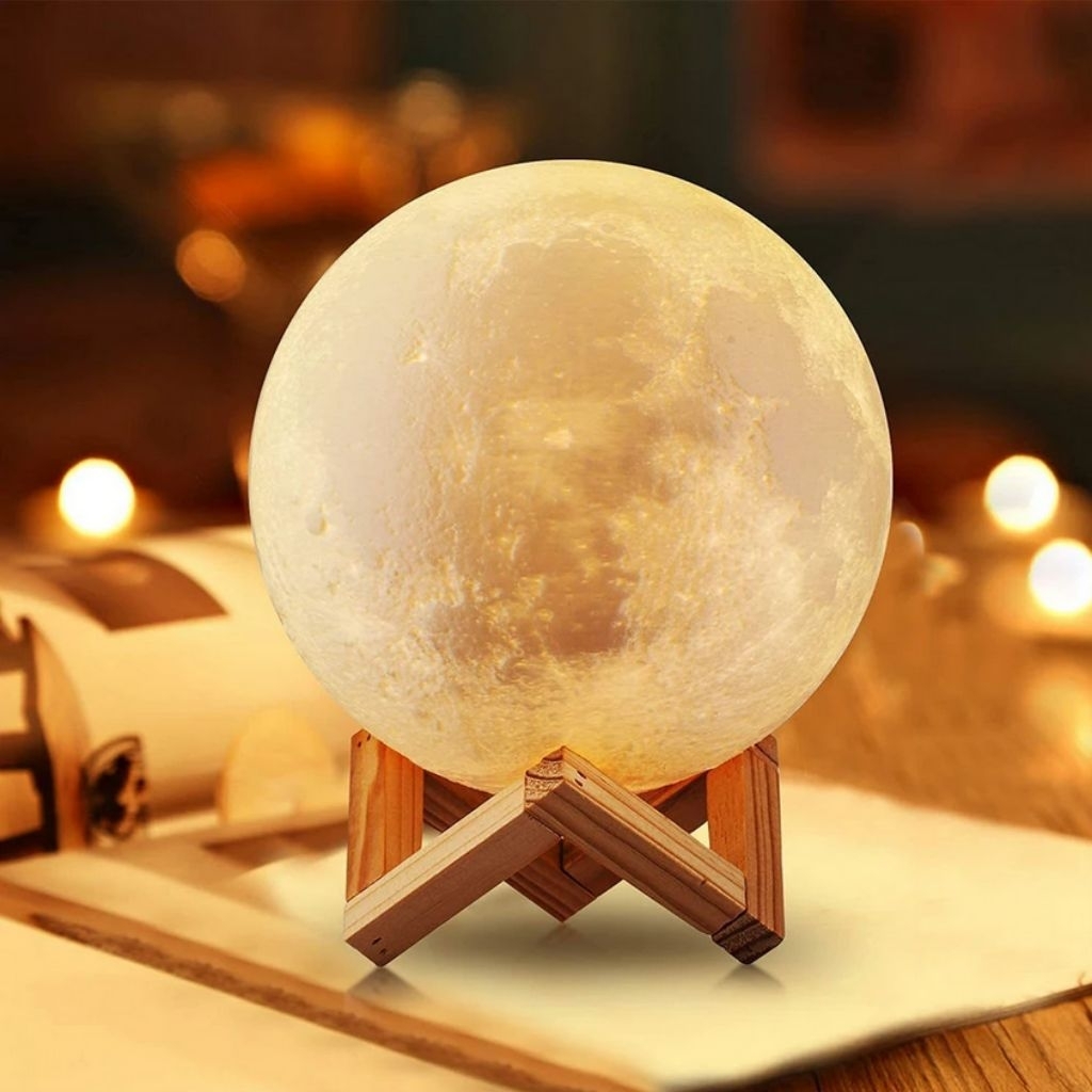 Lampu tidur 3D moon/bulan