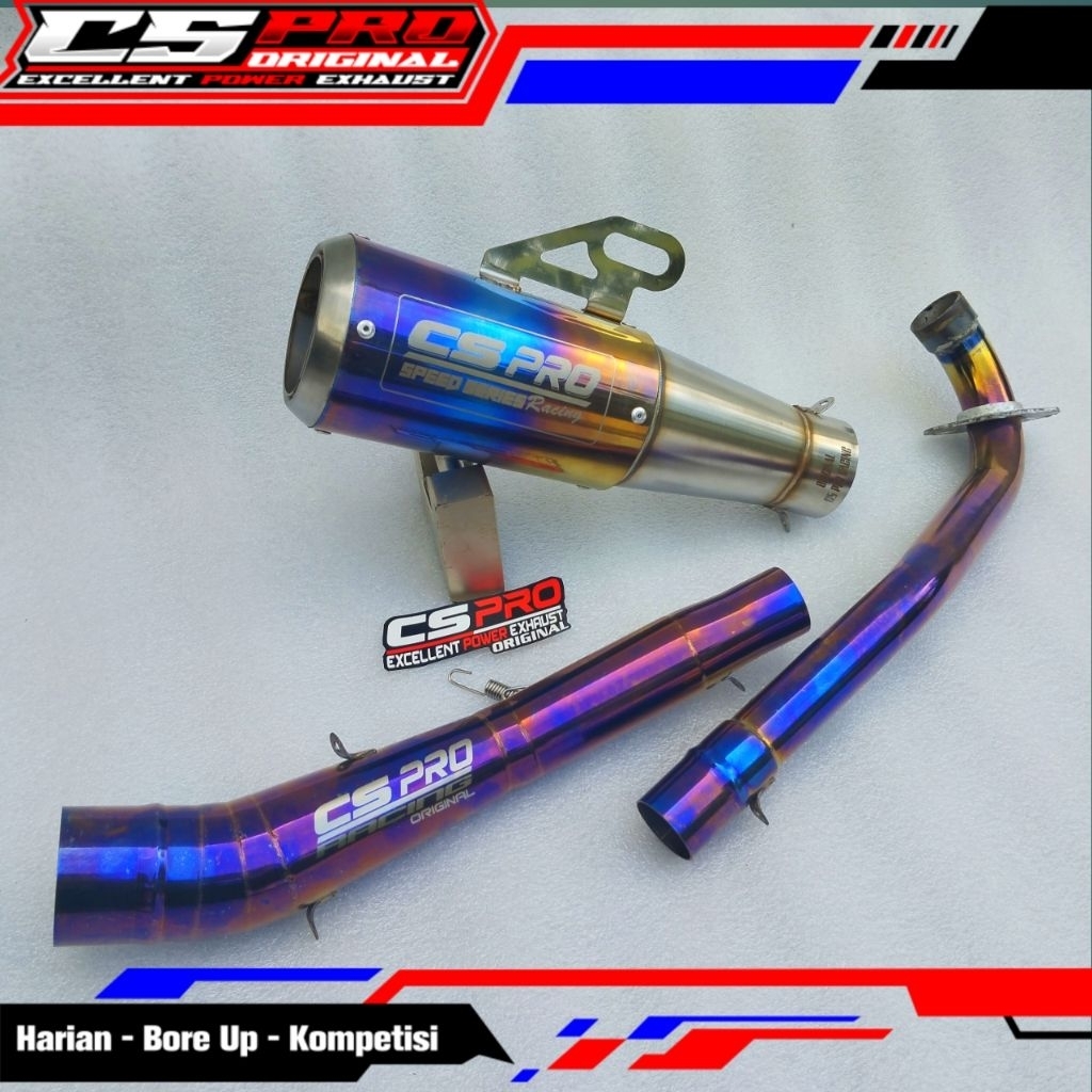 Knalpot racing original Cs Pro pipa leher samping purple supra 110/125 Jupiter z Jupiter z1 Jupiter 
