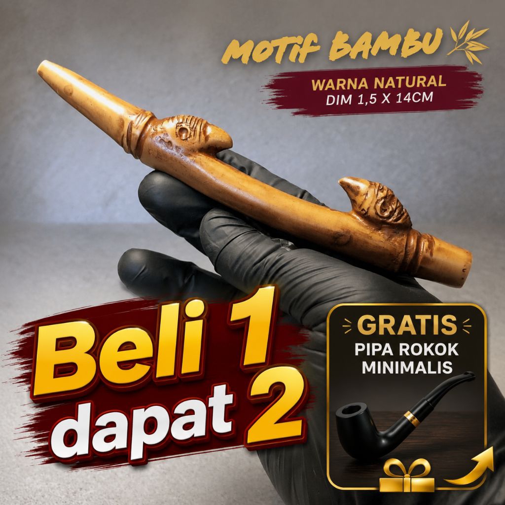 Pipa Rokok Model Kayu Bambu Unik Replika Super Antik