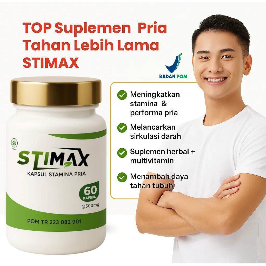 STIMAX] Suplemen Penambah Stamina Pria Dewasa Isi 60kapsul Asli Original
