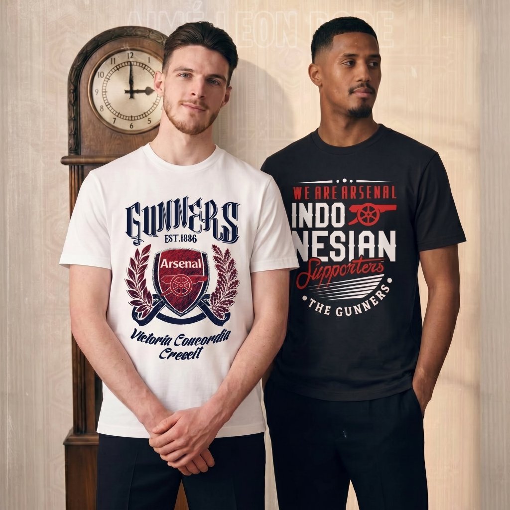 OVERHEADKICK PREMIUM TEES ARSENAL SUPPORTER T-SHIRT / KAOS BOLA / KAOS TIM ARSENAL FC / KATUN COMBED