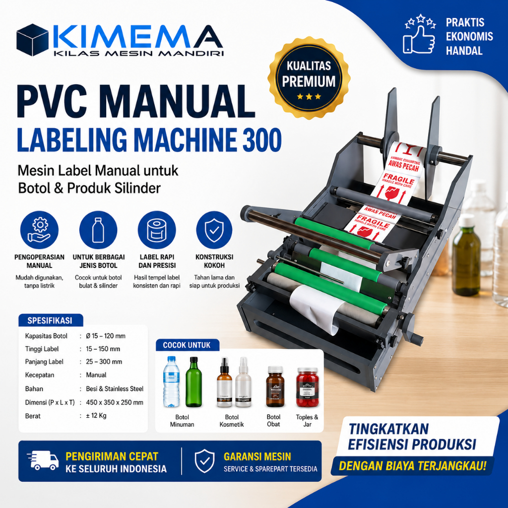 PVC Manual Labeling Machine 300 - Mesin Label Botol Manual