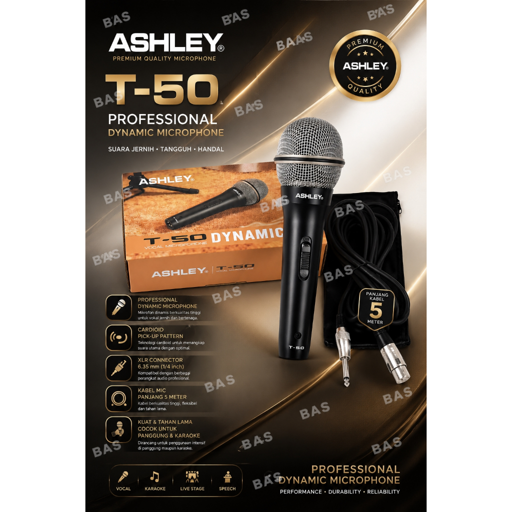 ASHLEY T-50 Professional Dynamic Microphone