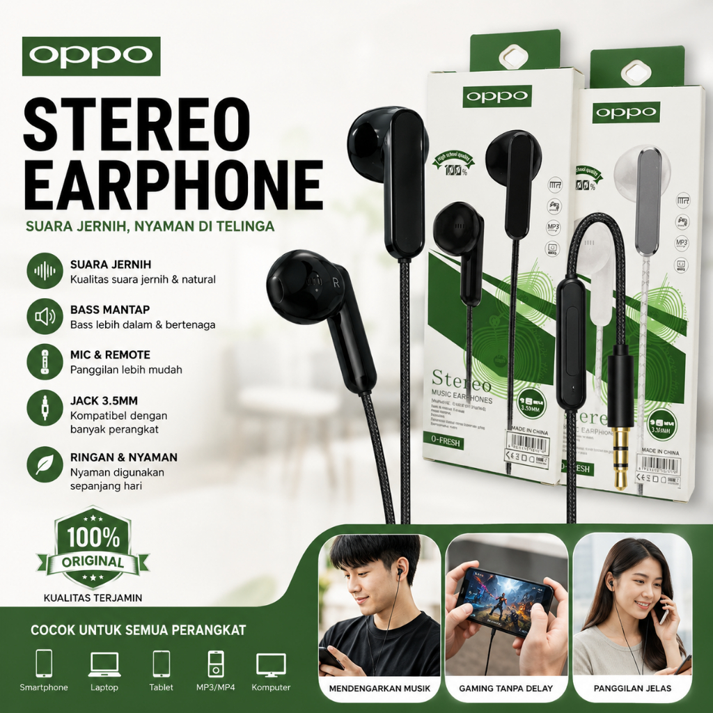 Headset OPPO O-Fresh STEREO MIC / Headset OPPO