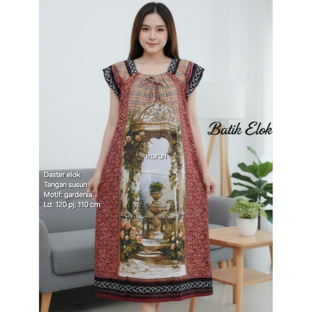 Daster elok yukensi tangan susun adem murah bagus cantik
