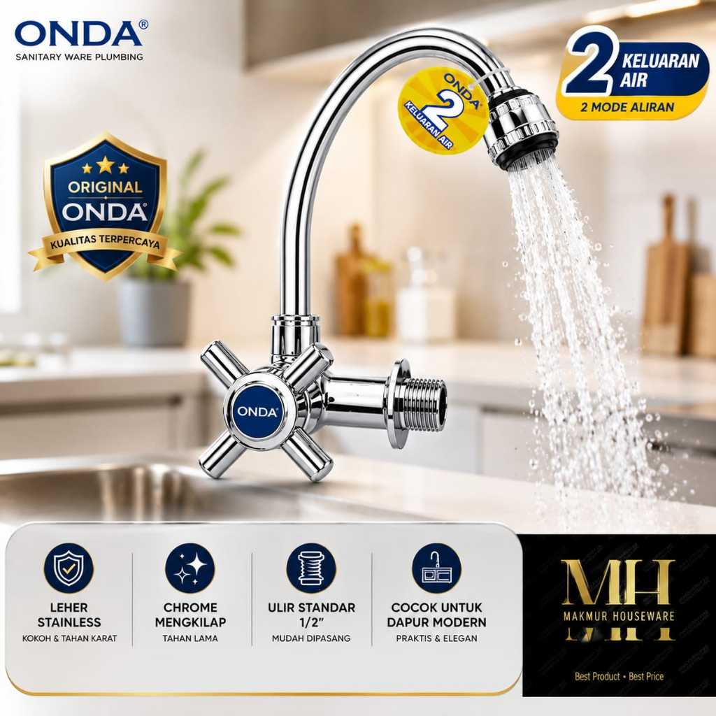 KRAN DAPUR CUCI PIRING ONDA /  KRAN ANGSA TEMBOK CUCI PIRING ONDA