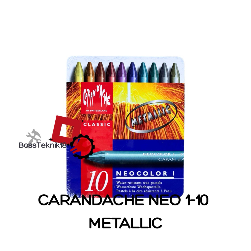 Carandache Neocolor 1 / I Metallic Crayon Carandache 10 Warna Metallic