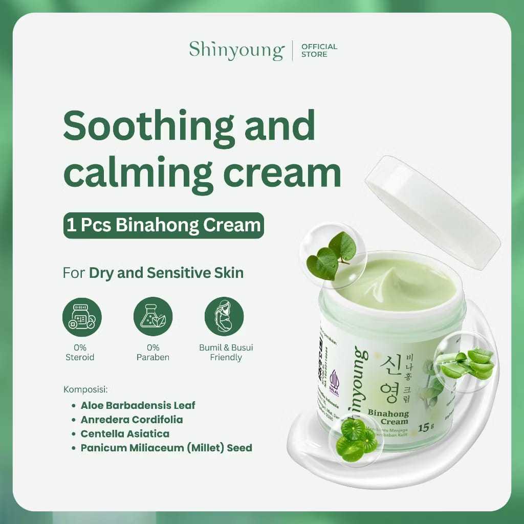Binahong Cream Shinyoung, Salep Binahong Untuk Redakan Gatal dan Melembabkan Kulit 15gram