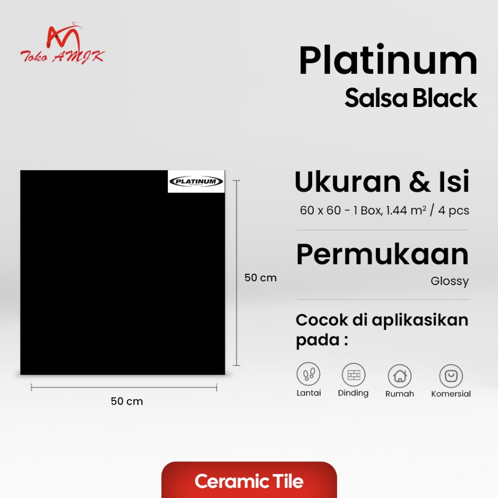 Keramik Platinum 60x60 Salsa Black