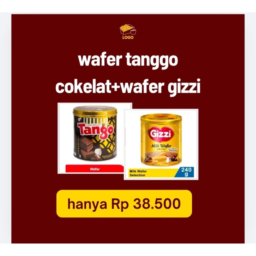 paket hemat wafer tanggo coklat +wafer gizzi
