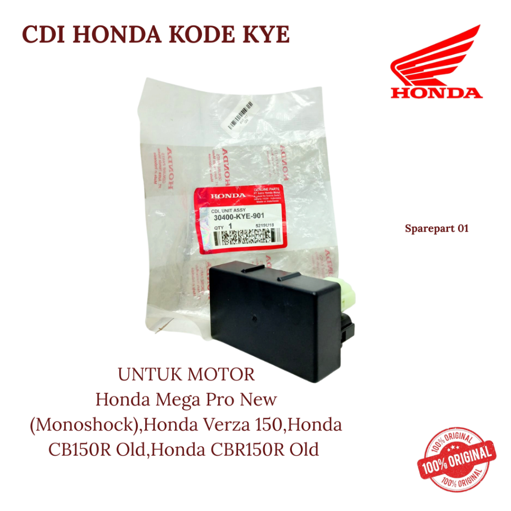 CDI ORIGINAL HONDA KODE KYE UNTUK MOTOR HONDA MEGA PRO NEW(MONOSHOCK),HONDA VERZA 150,HONDA CB150R O