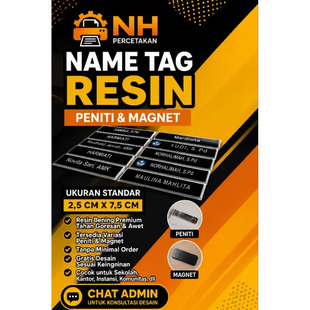 Name Tag / Nama Dada / Nama Dada