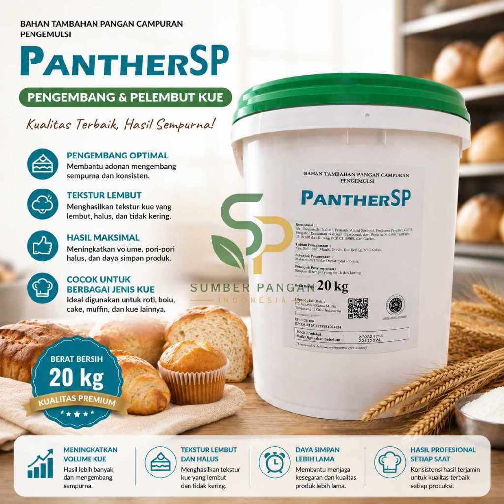 Panther SP Cake Emulsifier Pengemulsi Pelembut Dan Pengembang Kue Karung Grosir 20kg