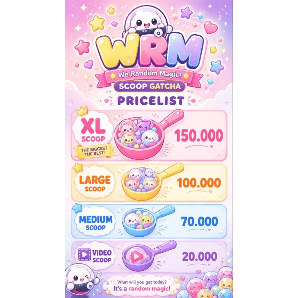 Scoop gatcha mystery order by WRM SCOOP GATCHA