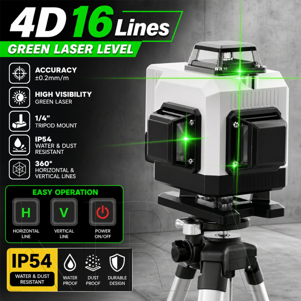 Laser Sinar  Alat Perata Laser  16 Line Laser Level  Multifungsi Digital Waterpas Bangunan Leveling 