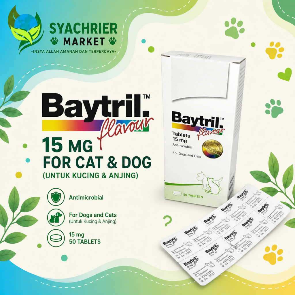 Baytril 15 Mg Obat Antibiotik Untuk Hewan Peliharaan