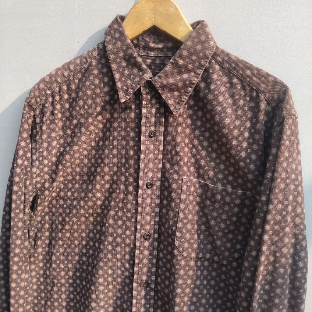 Kemeja EDDIE BAUER Corduroy Geometric Coklat
