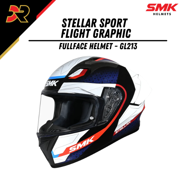 Helm Full Face SMK Stellar Sport Flight Graphic GL213 Helm Touring Original