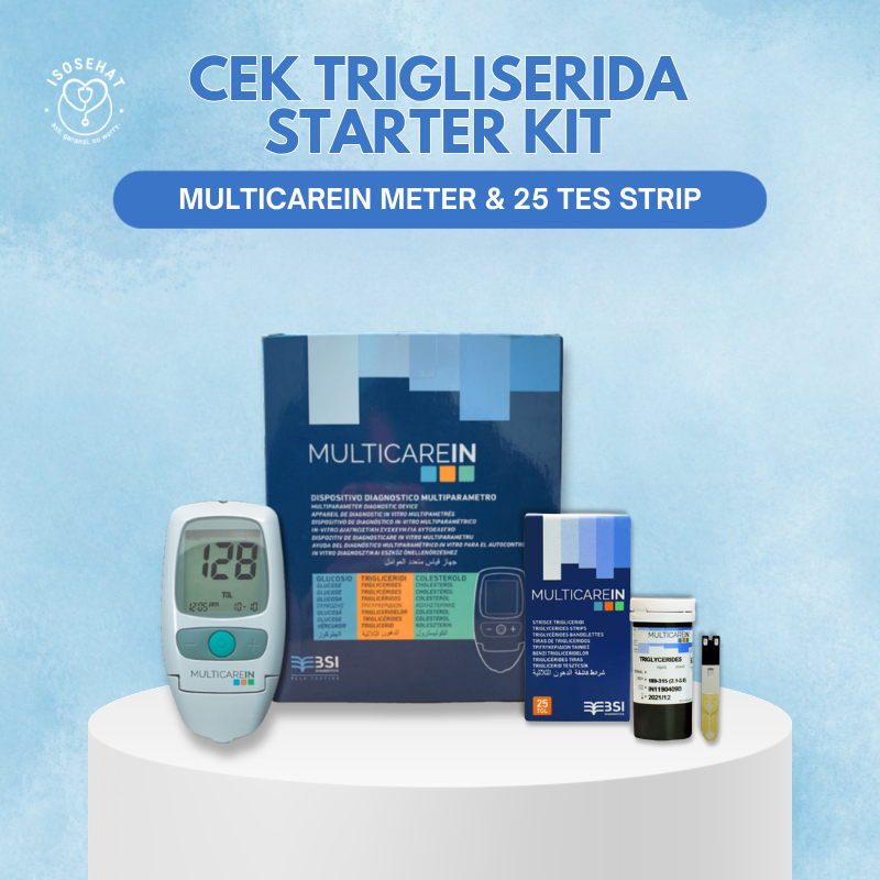 MulticareIN Paket Cek Trigliserida Lengkap Alat + 25 Strip Tes Trigliserida | 500 Memori Data