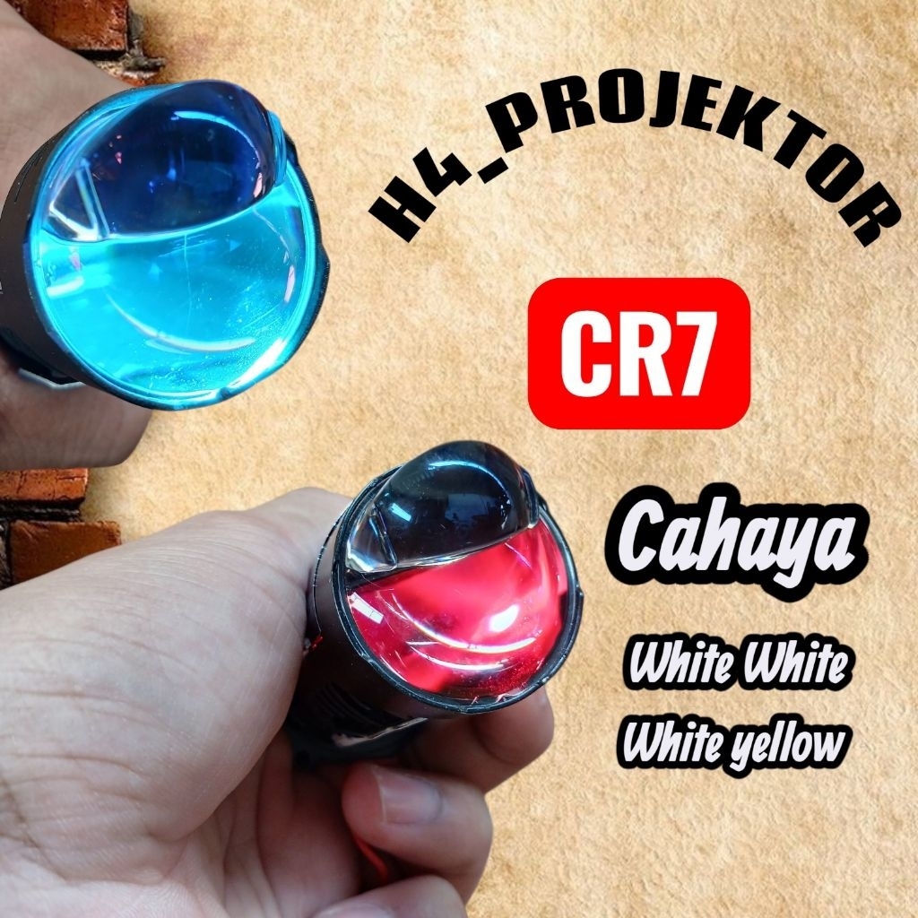 LAMPU DEPAN H4_CR7 PROJEKTOR tj02 CR7 LAMPU UNIVERSAL SOKET H