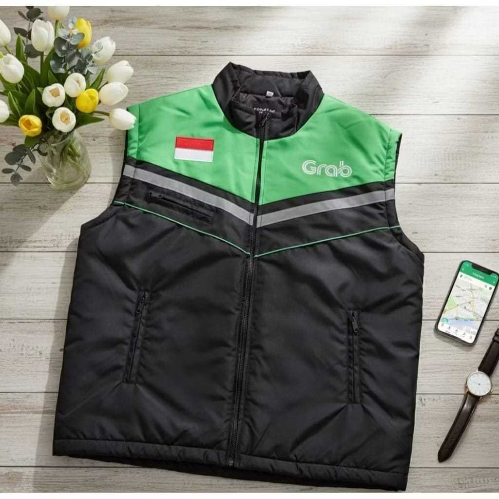 Jaket Grab Premium | Jaket Bomber Grab | Rompi Vest Grab | Baju Grab Terbaru | Jaket Ojol Online Gra