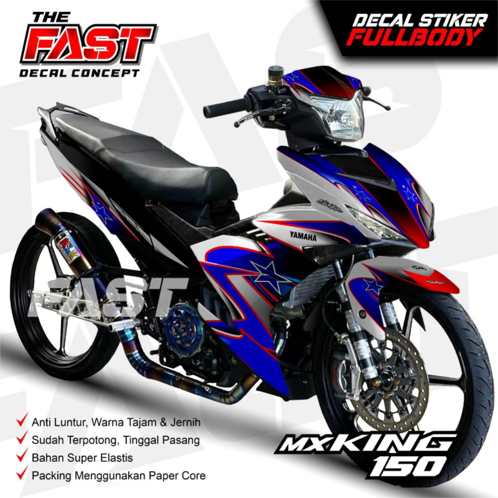Decal Stiker motor Jupiter MX king V1 Fullbody motif simpel Keren Sticker Yamaha MX king V1 Fullbody