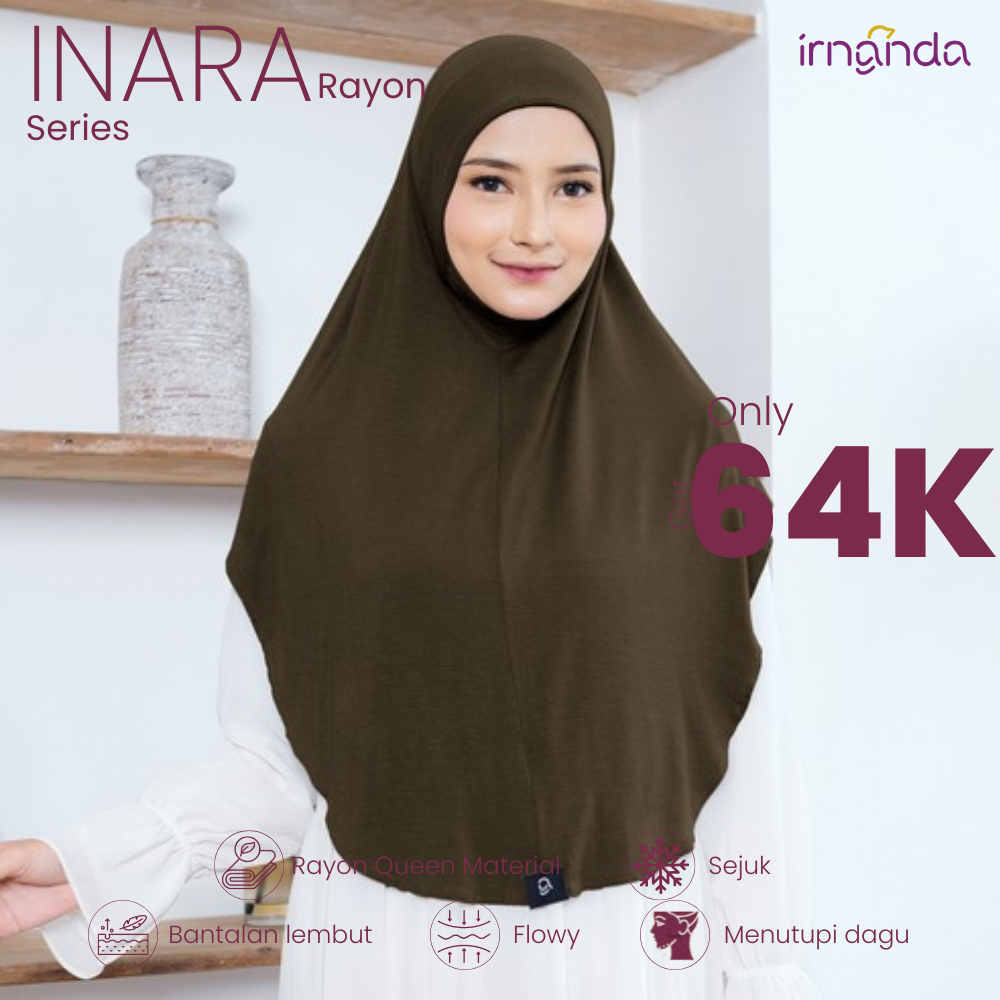 Irnanda Hijab - Bergo Instan Rayon Premium | INARA Series | Coffee