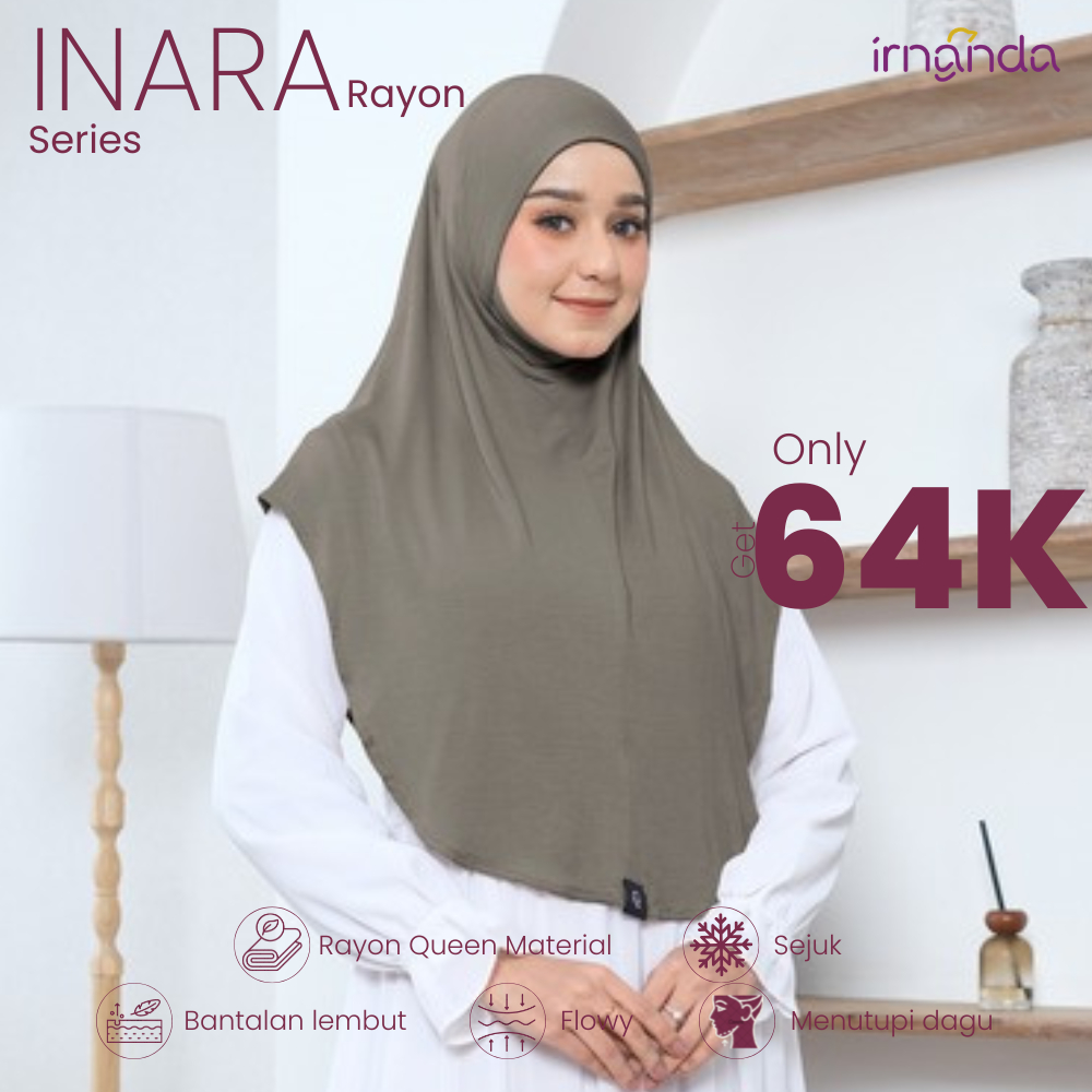 Irnanda Hijab - Bergo Instan Rayon Premium | INARA Series | Taupe