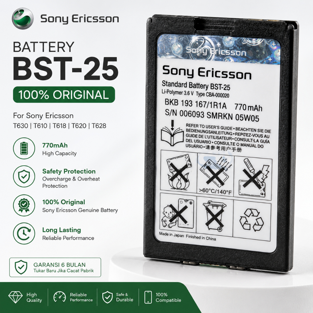 Baterai battery Sony Ericsson Battery BST-25 / T630,T610 100% original