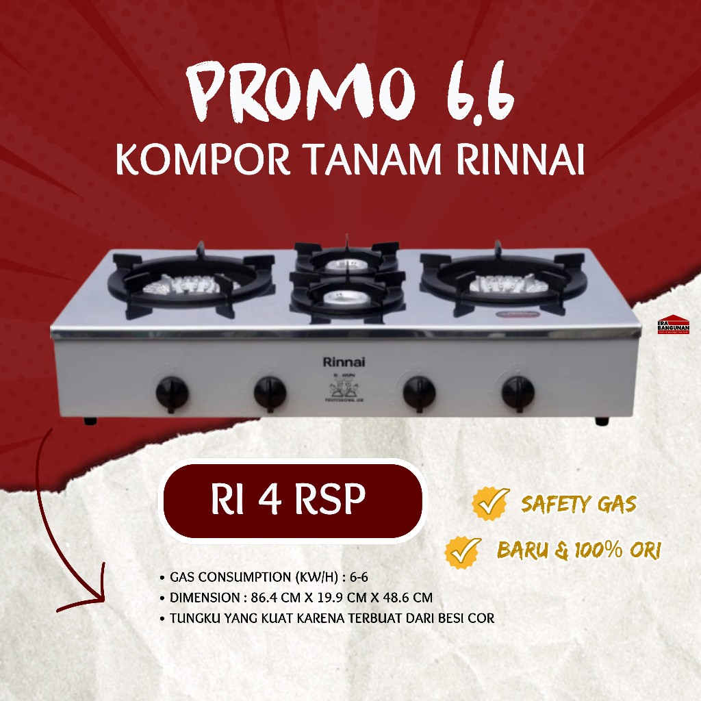 Kompor Rinnai RI 4 Rsp / Kompor Rinnai 4 Tungku Ri 4 rsp