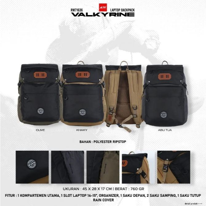 Tas Ransel Daypack Laptop Valkyrine Arei Outdoorgear 71636