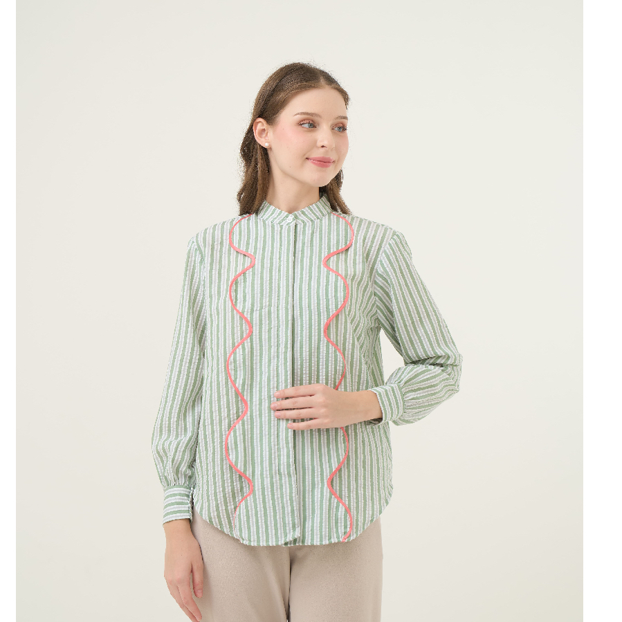Daily Brief Shirt Mint Green - Kemeja Wanita Airflow