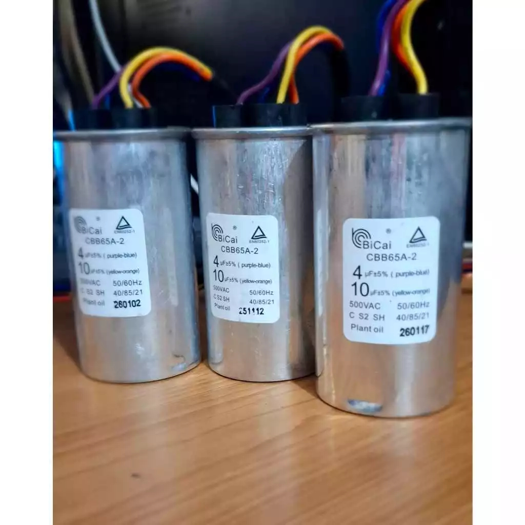 Kapasitor 10uf+4uf CBB65A-2 kapasitor mesin cuci 2tabung Original