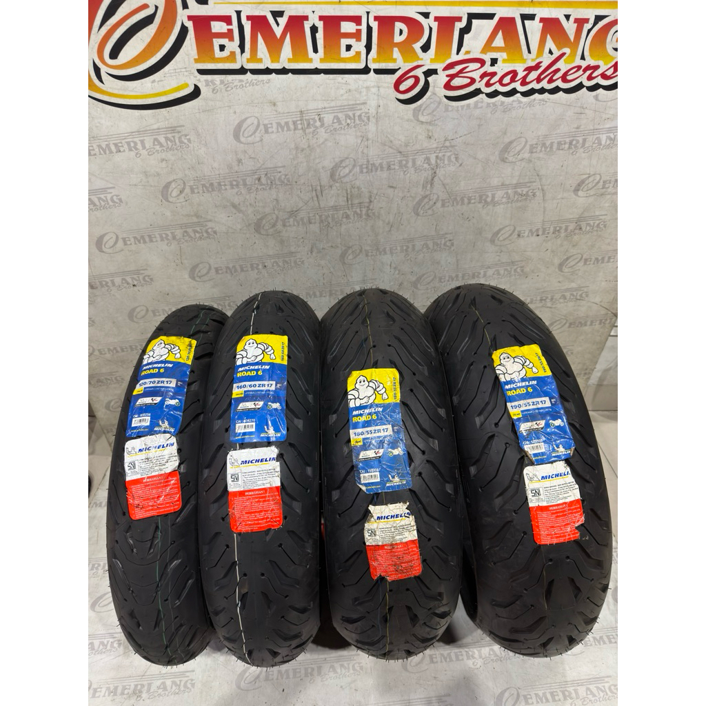 BAN LUAR MICHELIN ROAD 6 BAN MICHELIN UKURAN 120/70-17 160/60-17 180/55-17 190/55-17 BAN MICHELIN RO