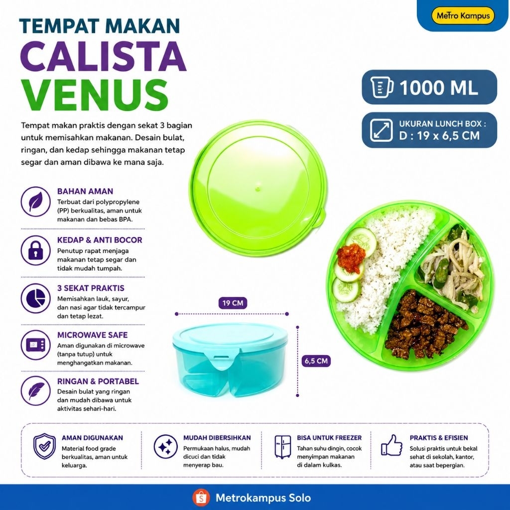TEMPAT MAKAN CALISTA VENUS / LUNCH BOX VENUS CALISTA