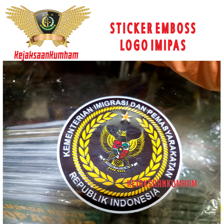 STIKER LOGO IMIPAS | STICKER EMBOSS KEMENIMIPAS | IMIGRASI LAPAS PEMASYARAKATAN