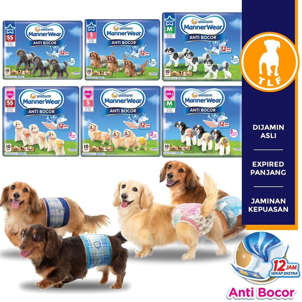 POPOK Anjing Kucing Unicharm Pet Manner Wear Dog Diaper Jantan Betina pampers kucing pampers anjing