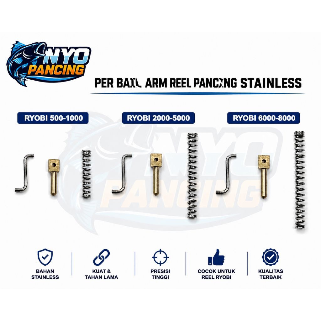 Per Bail Arm Reel Pancing Ryobi Stainless 304 | Spare Part Reel Ryobi 500-8000