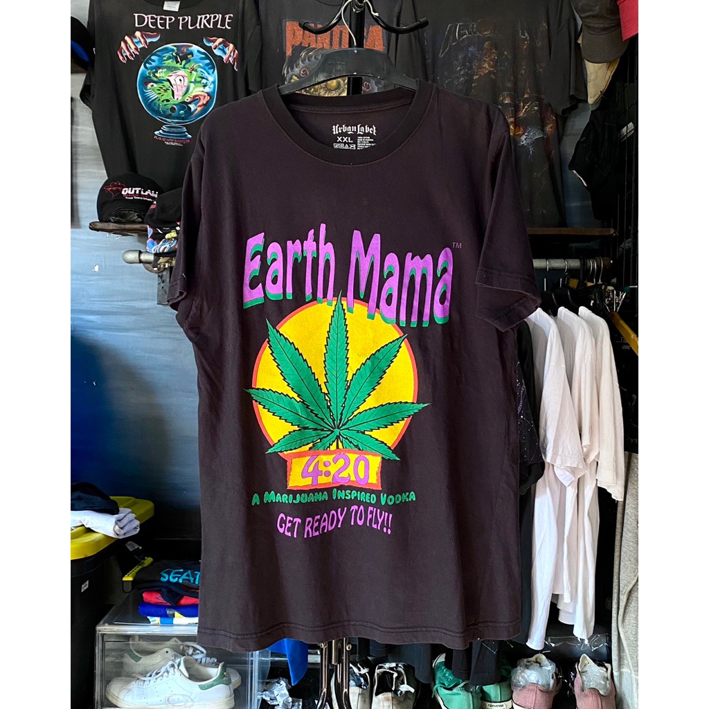 Kaos Daun get Ready To Fly Earth Mama Reage Musik Bob Marley second bekas