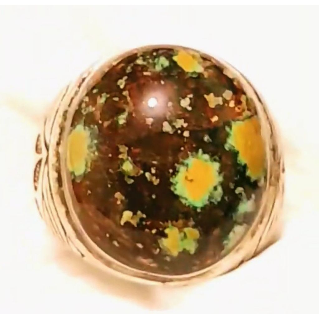 Pirus Merah multicolor ceplok kuro HQ size kantoran jumbo ring perak kode pirus merah