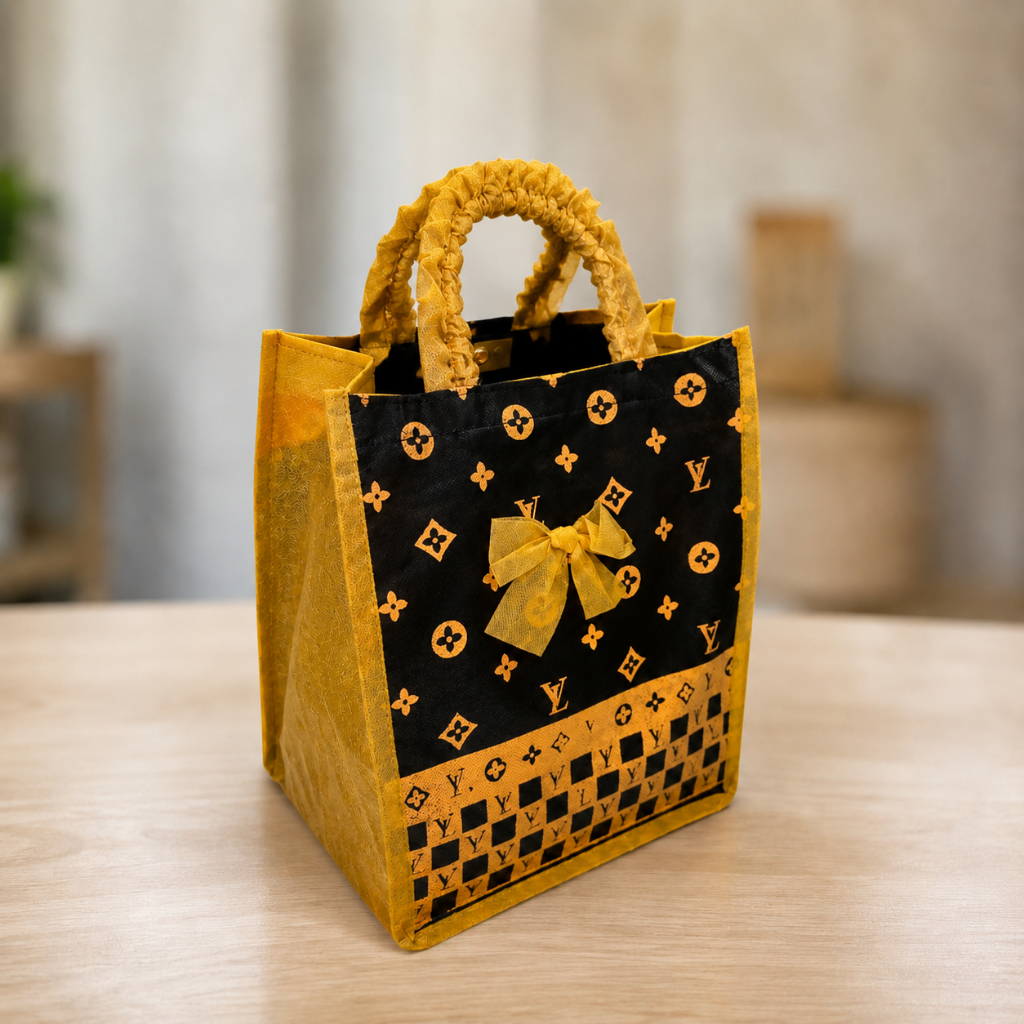 (12pcs) Tas Spunbond Box 22x22 LV Model Box Pita Mewah Hajatan 40gsm Coklat LV