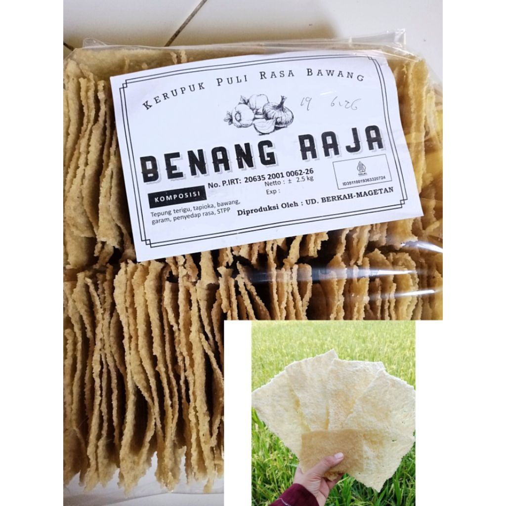 kerupuk puli 1kg / kerupuk puli / kerupuk puli mentah / kerupuk gendar bawang / kerupuk khas madiun 