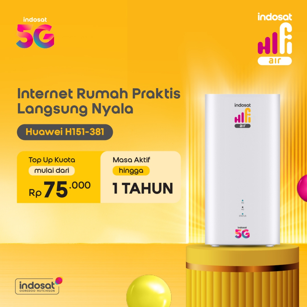 Indosat HiFi Air Huawei H153 Modem 5G High Speed 75Gb